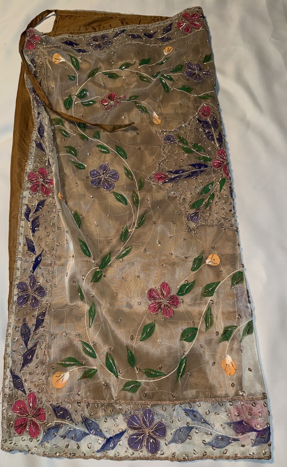 Women's Bride Phulkari Dupatta Embroidery  Chunni Hand Ethnic Organza Stoles
