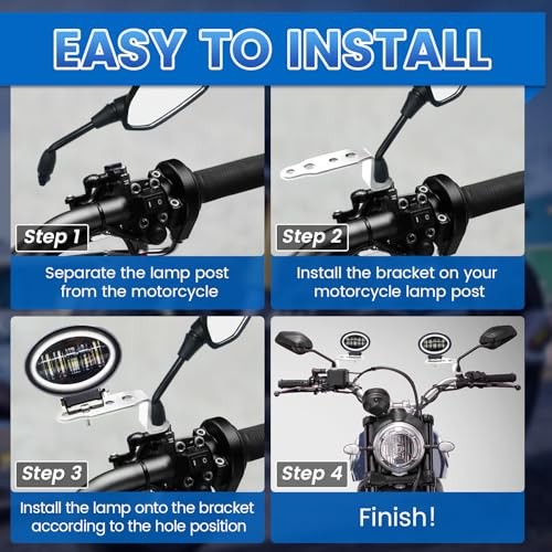 2pcs Motorcycle mounting Bracket Motorcycle spot Light Turn Signal Silver
