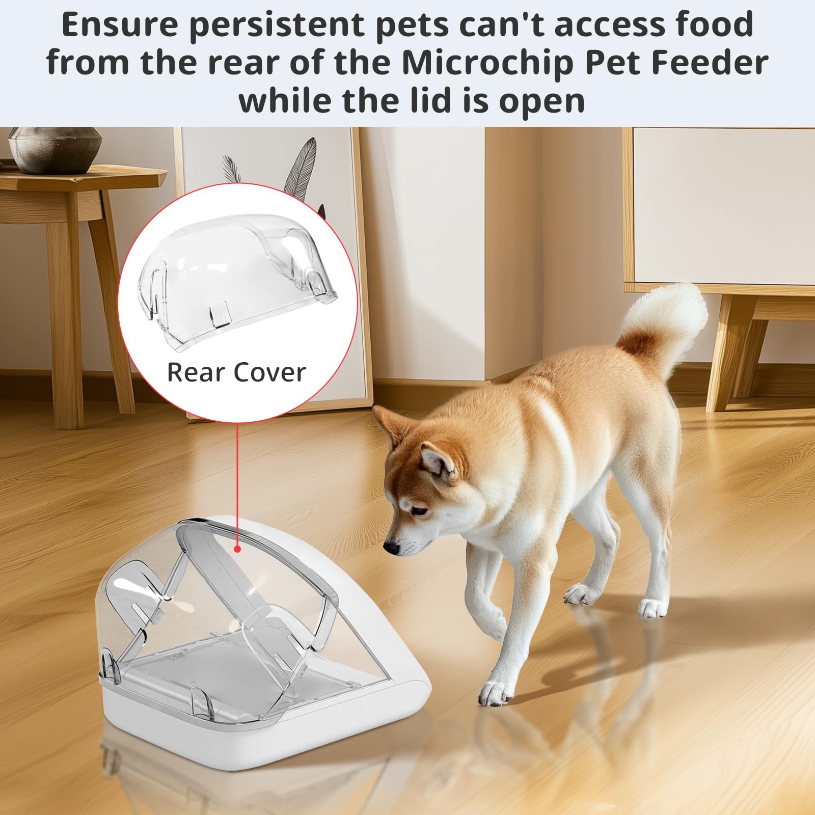 Rear Cover for Automatic Microchip Cat Pet Feeder - Prevents Persistent Pet f...