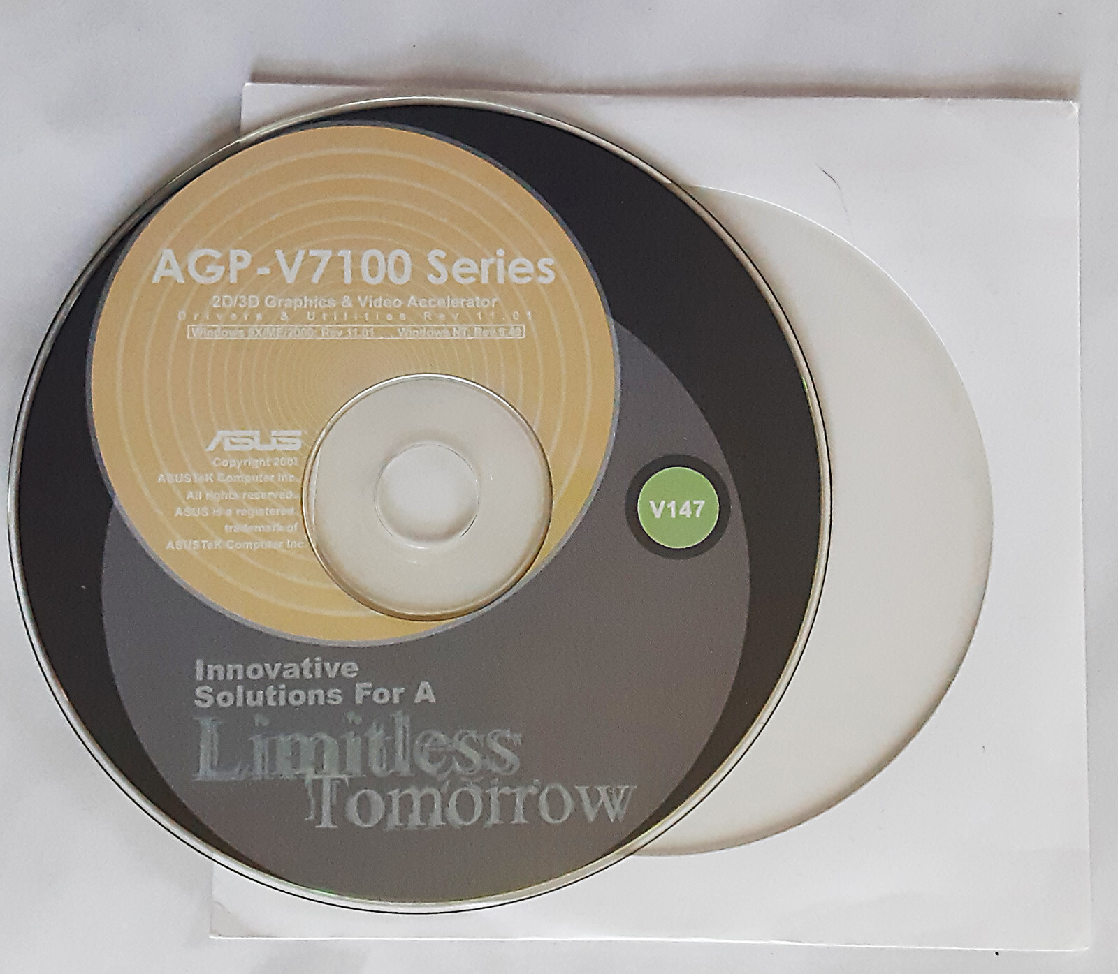 ASUS AGP-V7100 2D/3D Graphics Drivers Installation Disk V147 + DVD V139 Disc