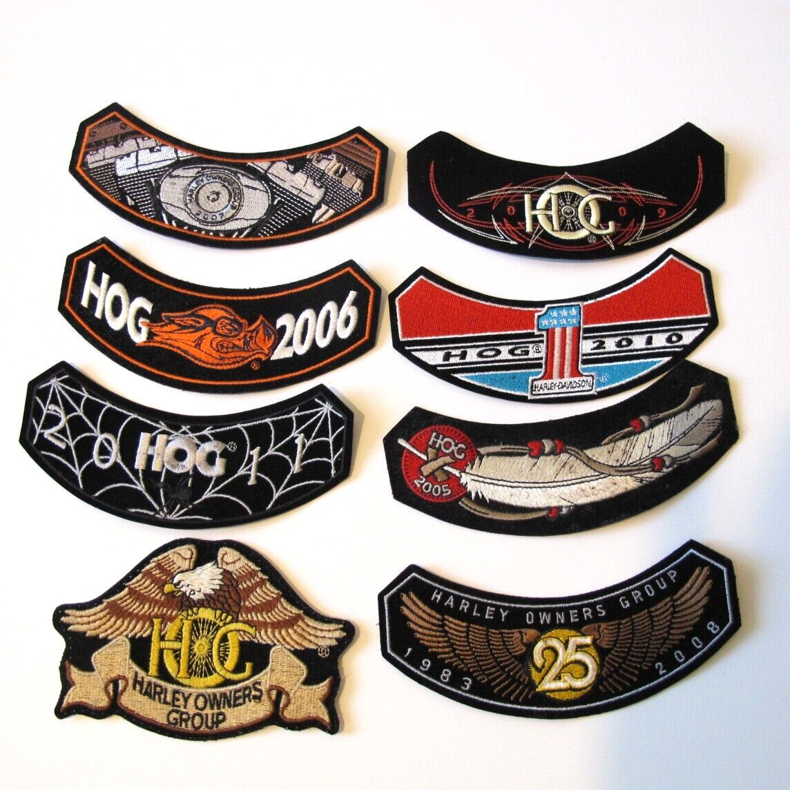 Harley Davidson Owner Patches 2005 2006 2007 2008 2009 2010 2011 and Eagle Patch