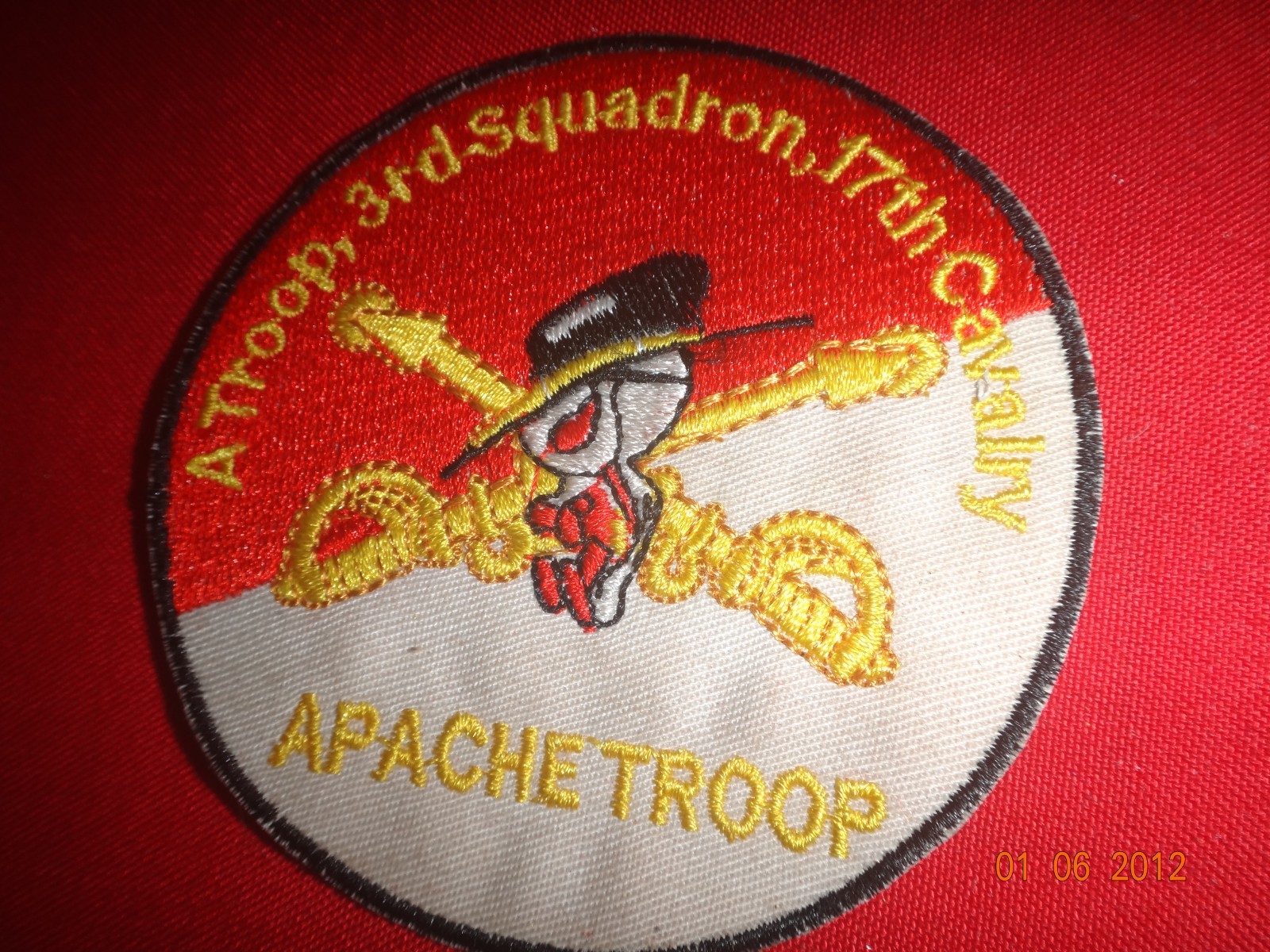 US A Troop 3rd Squadron 17th Cavalry Regiment APACHE TROOP Vietnam War Patch