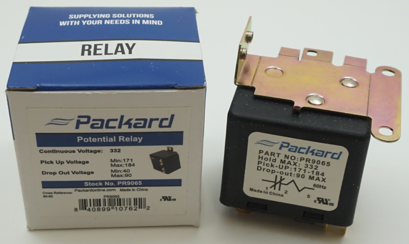 Potential Relay, 332 Voltage, 171-184 pick up, 40-90 drop off, PR9065