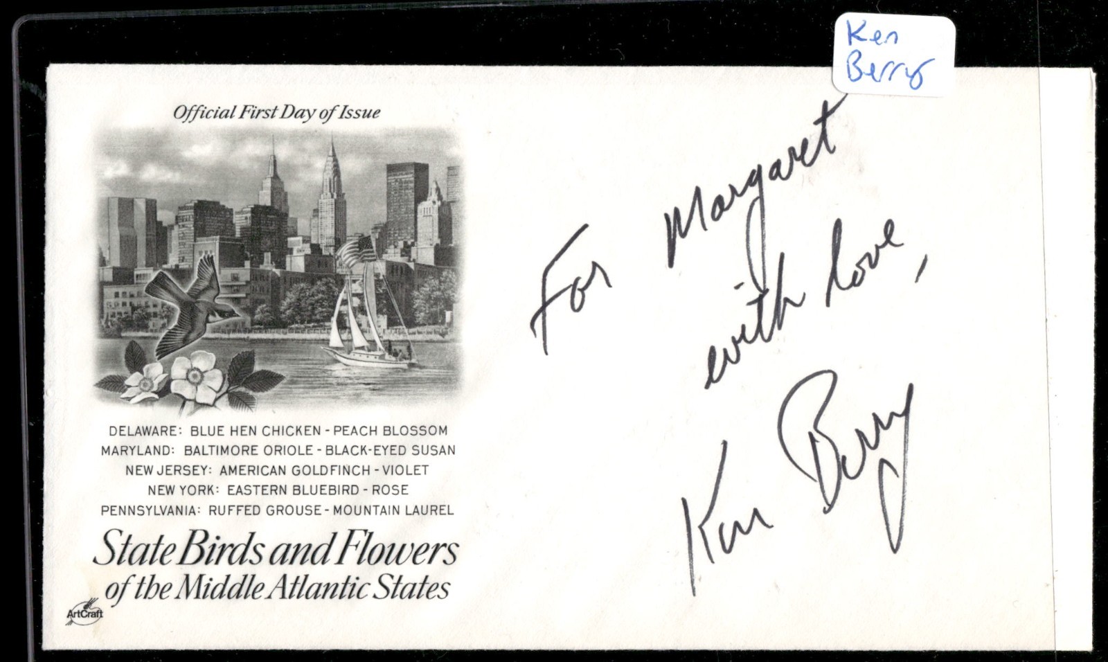Ken Berry Signed 1st Day Cover AUTO -Over 1000 First Day  Auto's 4 sale
