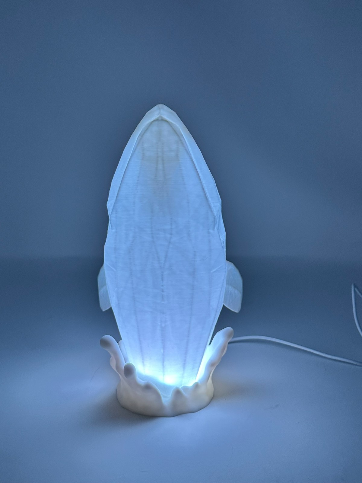 3D Printed Low Poly Whale Table Lamp, Night Light w/Single and Multi-Colored LED