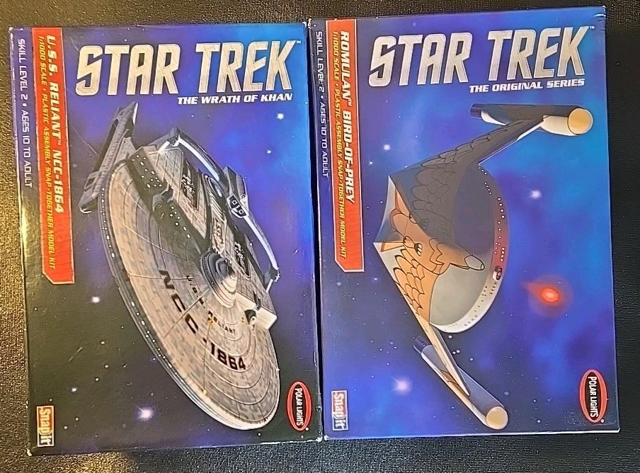 2 Polar Lights Star Trek: Romulan/U.S.S. Reliant Model Kits-NIB-Included EXTRA!