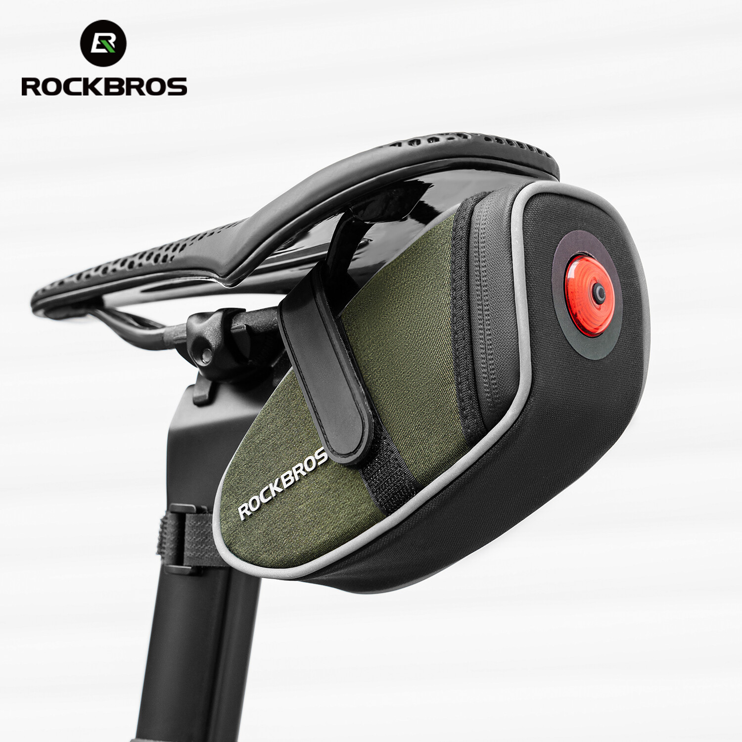 ROCKBROS Bike Saddle Tail Bags with Taillight MTB Road 0.45L Rear Reflective Bag