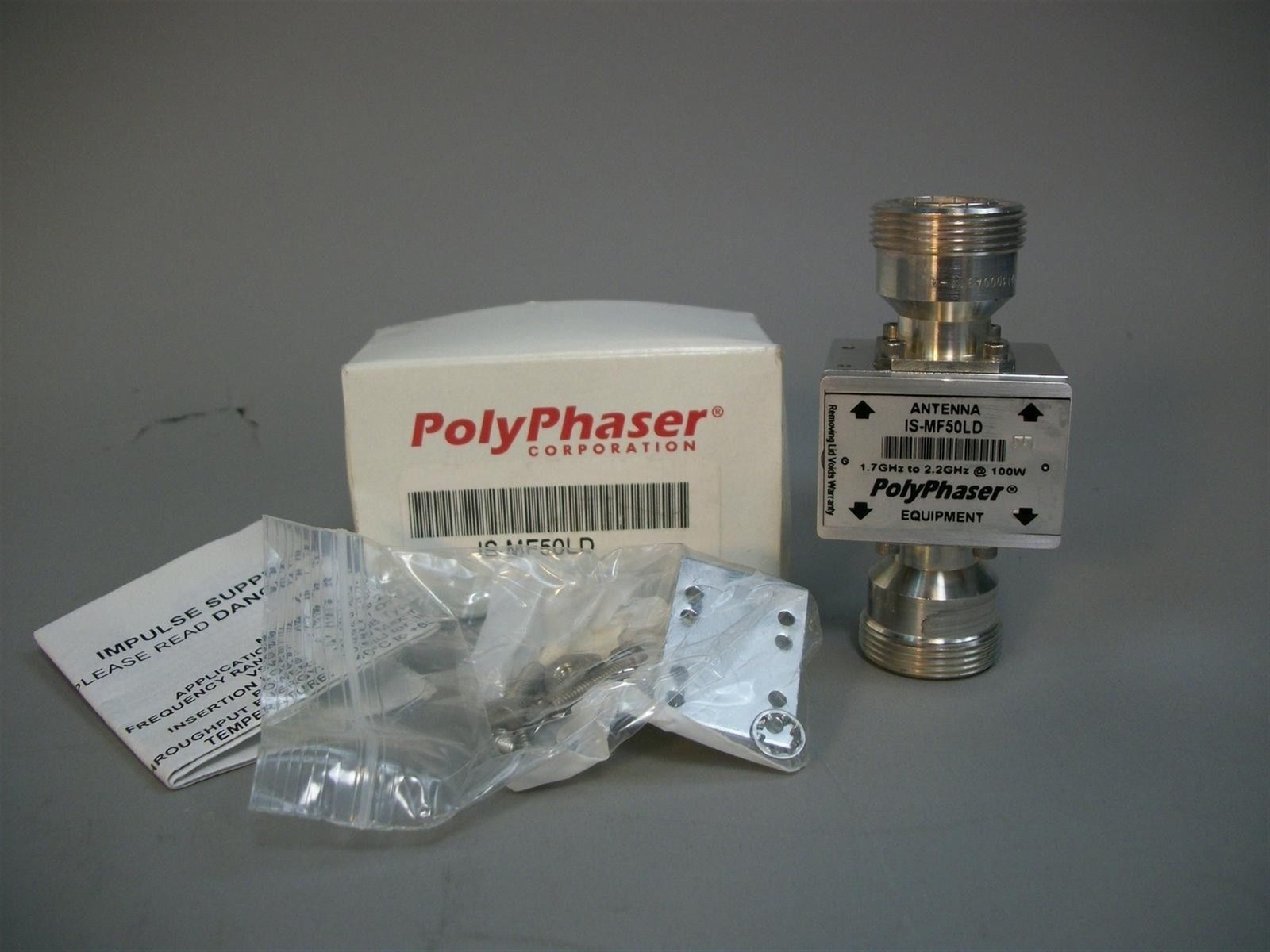 Polyphaser Impulse Suppressor IS-MF50LD 1.7 Ghz to 2.2 Ghz @ 100W -New in Box