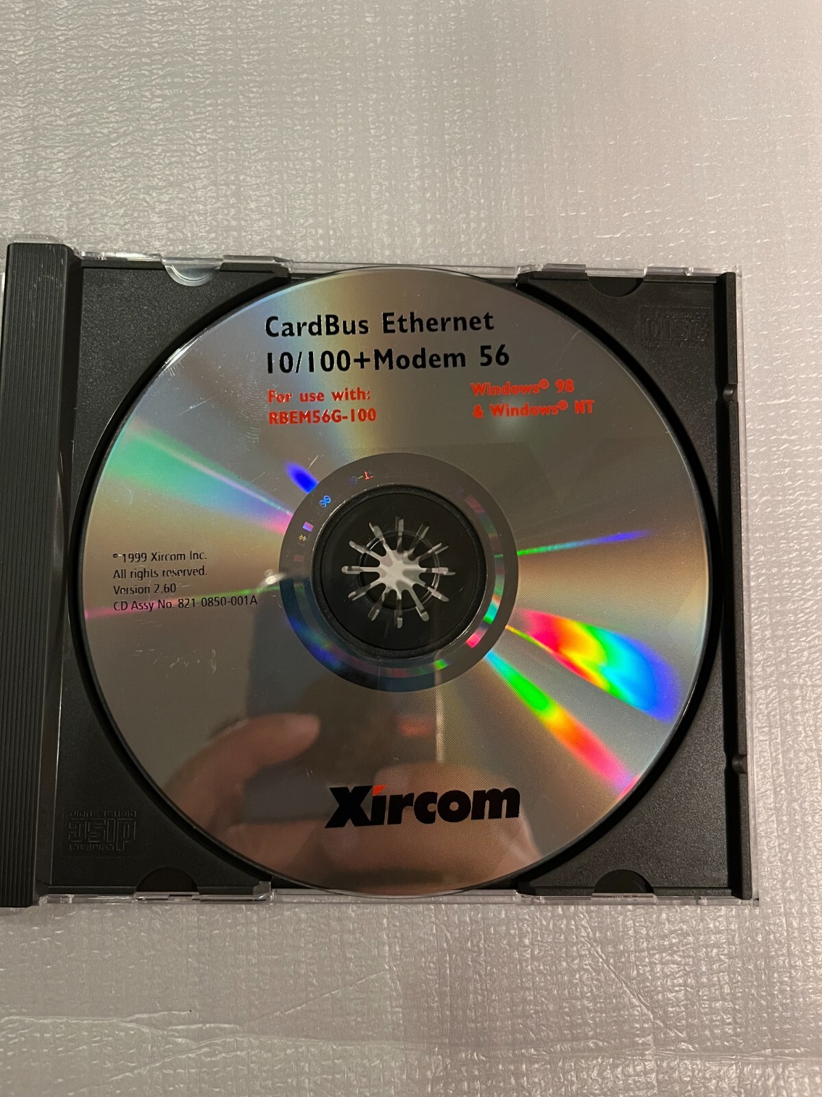 Xircom cardBus Ethernet 10/100 + modem 56 for Windows 98 & Windows NT CD-ROM