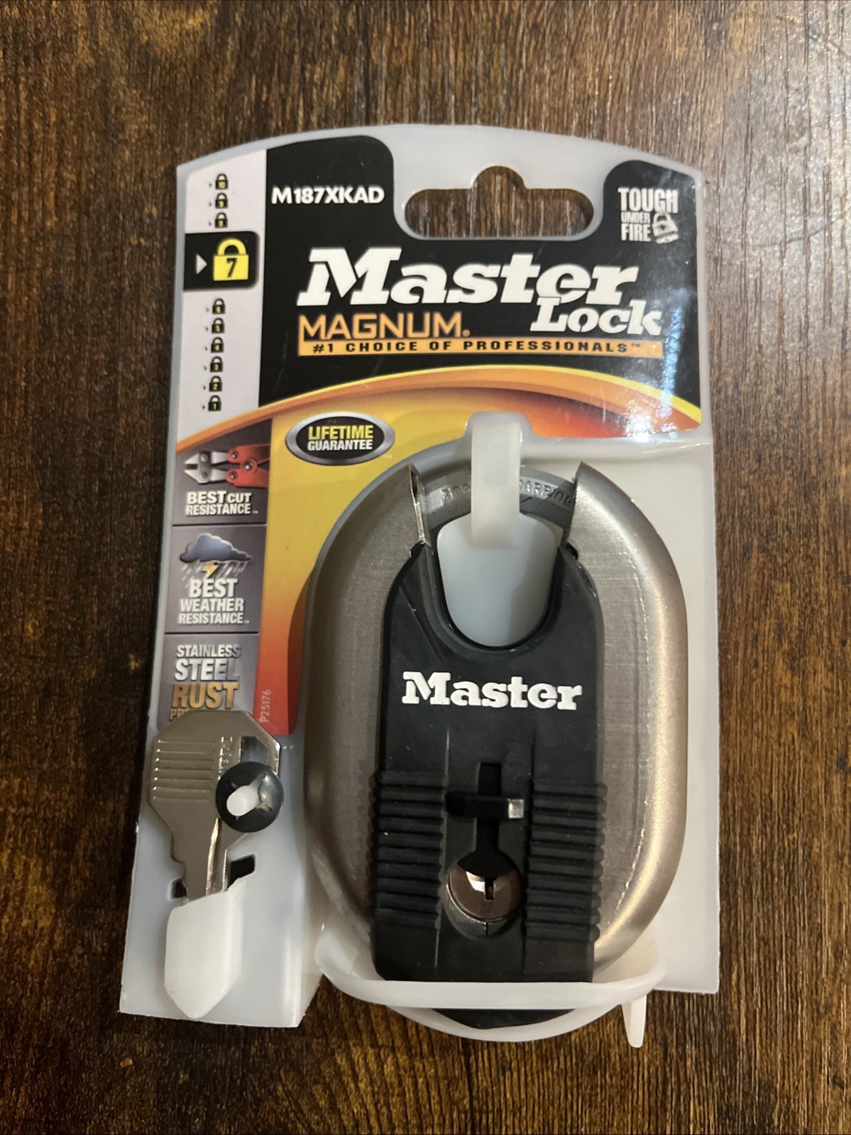 Master Lock M187XKAD Shrouded Outdoor Padlock Magnum Series High Security