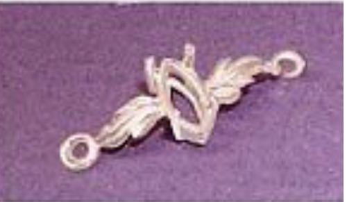 10x5mm Marquise Cut Leaf Silver Pre-Notched Bracelet Link Setting