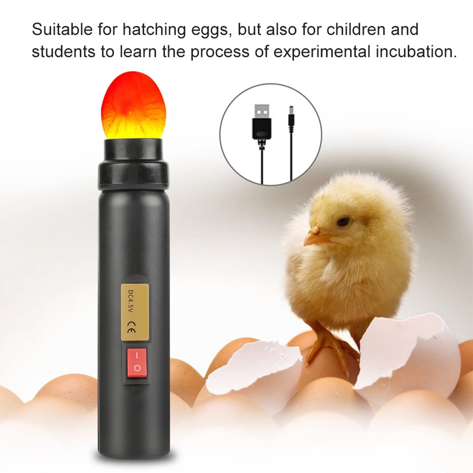 Haosie Egg Candler Led Egg Hatching Test Light High Intensity Led Chicken Egg