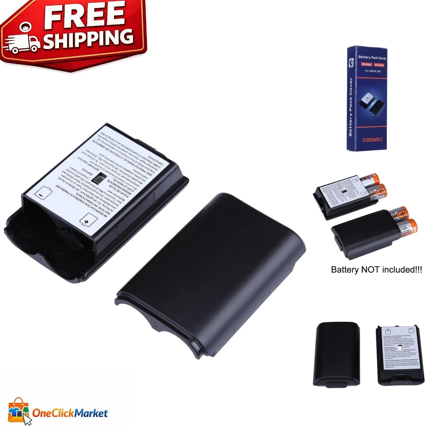 Dual Black Battery Pack Covers for Xbox 360 Wireless Controllers - Quality & Fit