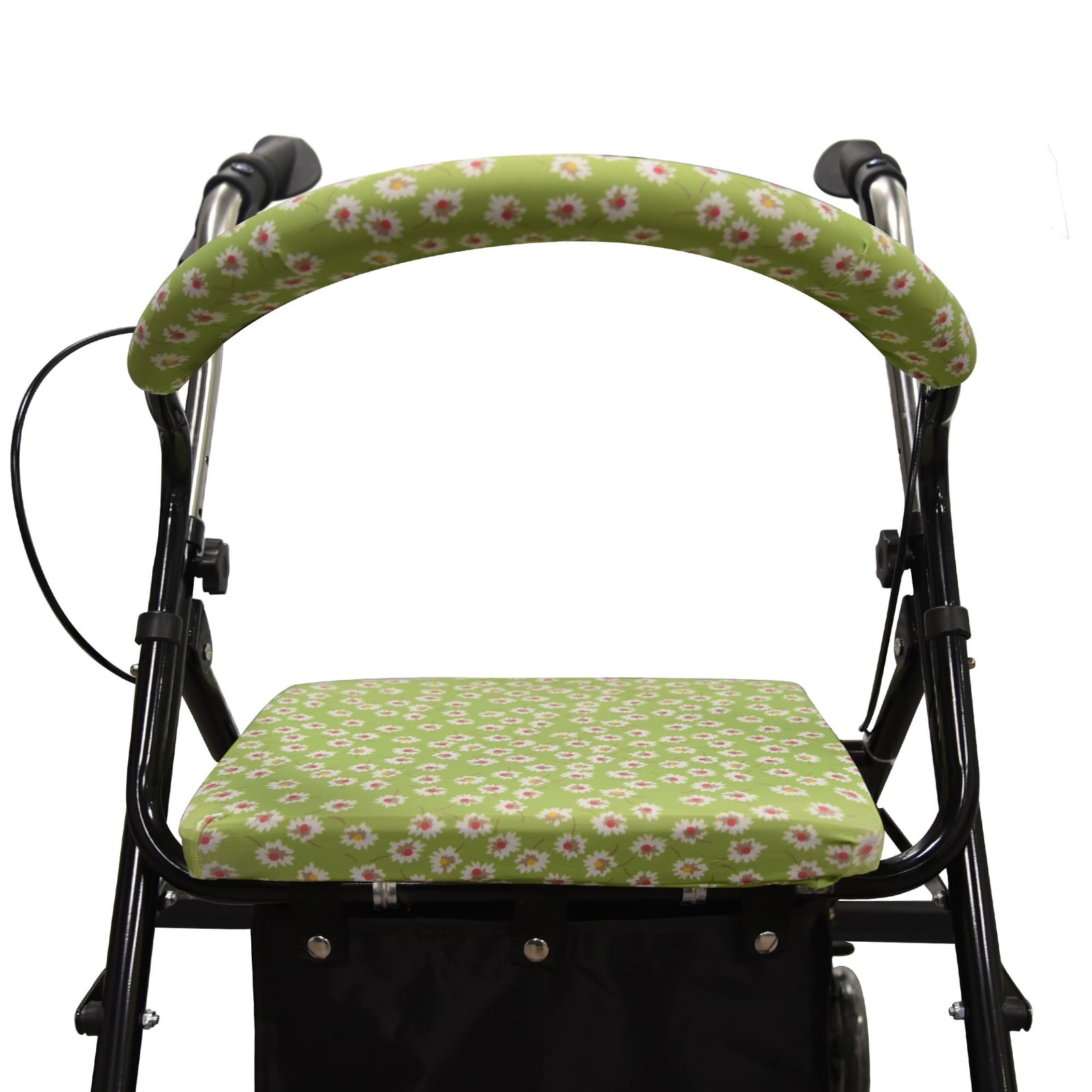 SPRING SEAON Rollator Walker Seat and Backrest Covers Set Medium, Green Daisy