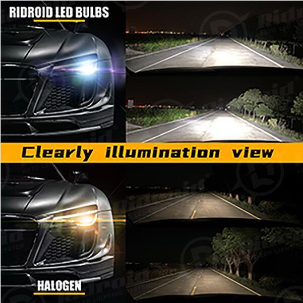 RIDROID LED Headlight Bulbs Conversion Kit 9005 H11 High Low Beam with canbus