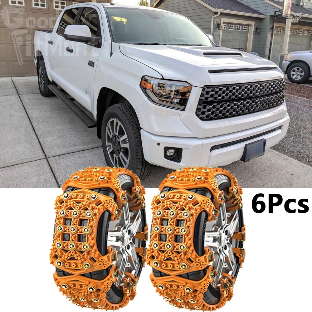 6PCS Anti-Skid Snow Tire Chains Adjustable Truck Wheel Winter For Toyota Tundra