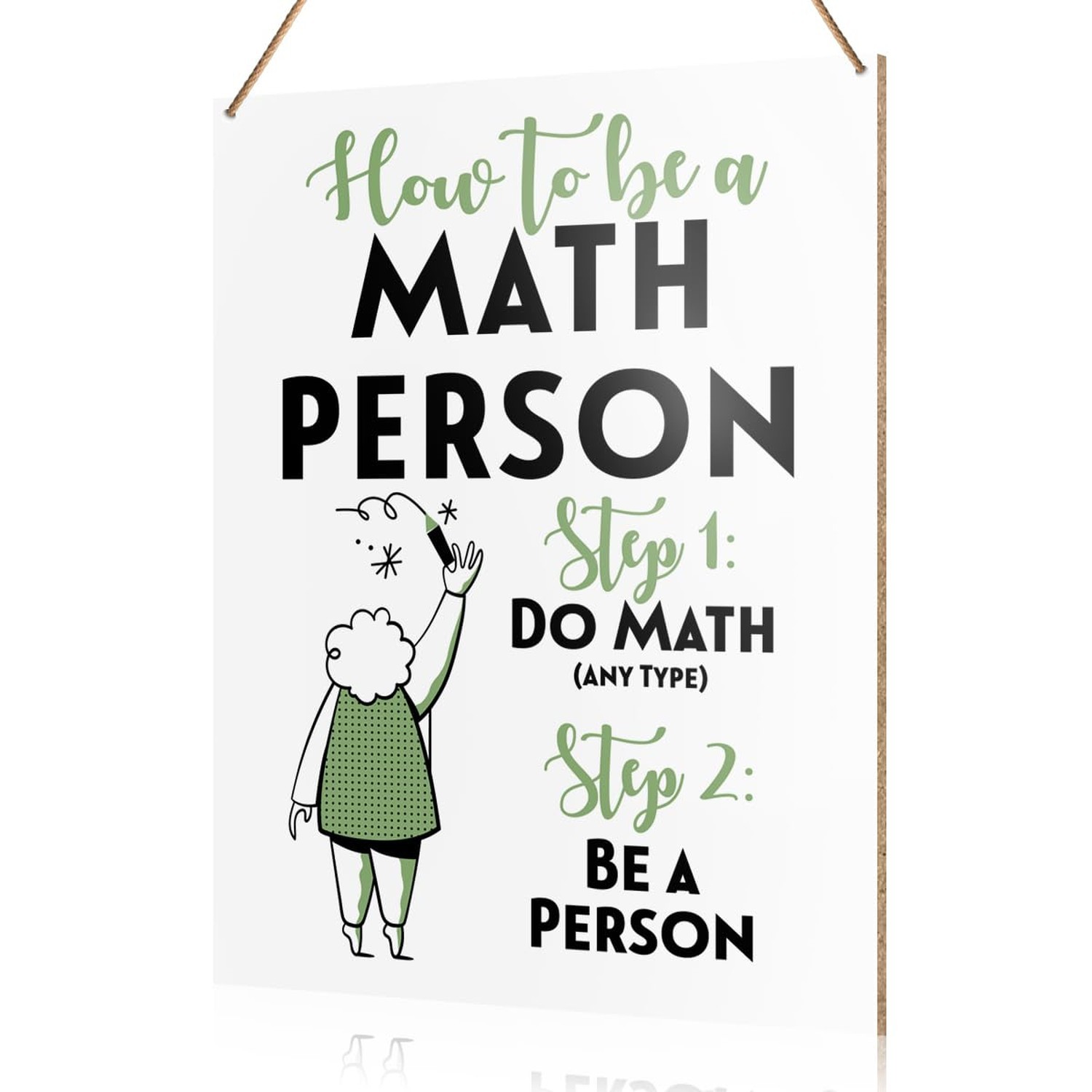 UDNADKEX Funny Math Classroom Wall Sign Hanging Decor, How to Be a Math Perso...