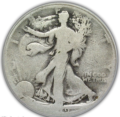 1919 WALKING LIBERTY HALF DOLLAR ICG AG3 WEAK AT DATE, BUT SOLID, WHOLESOME, AND
