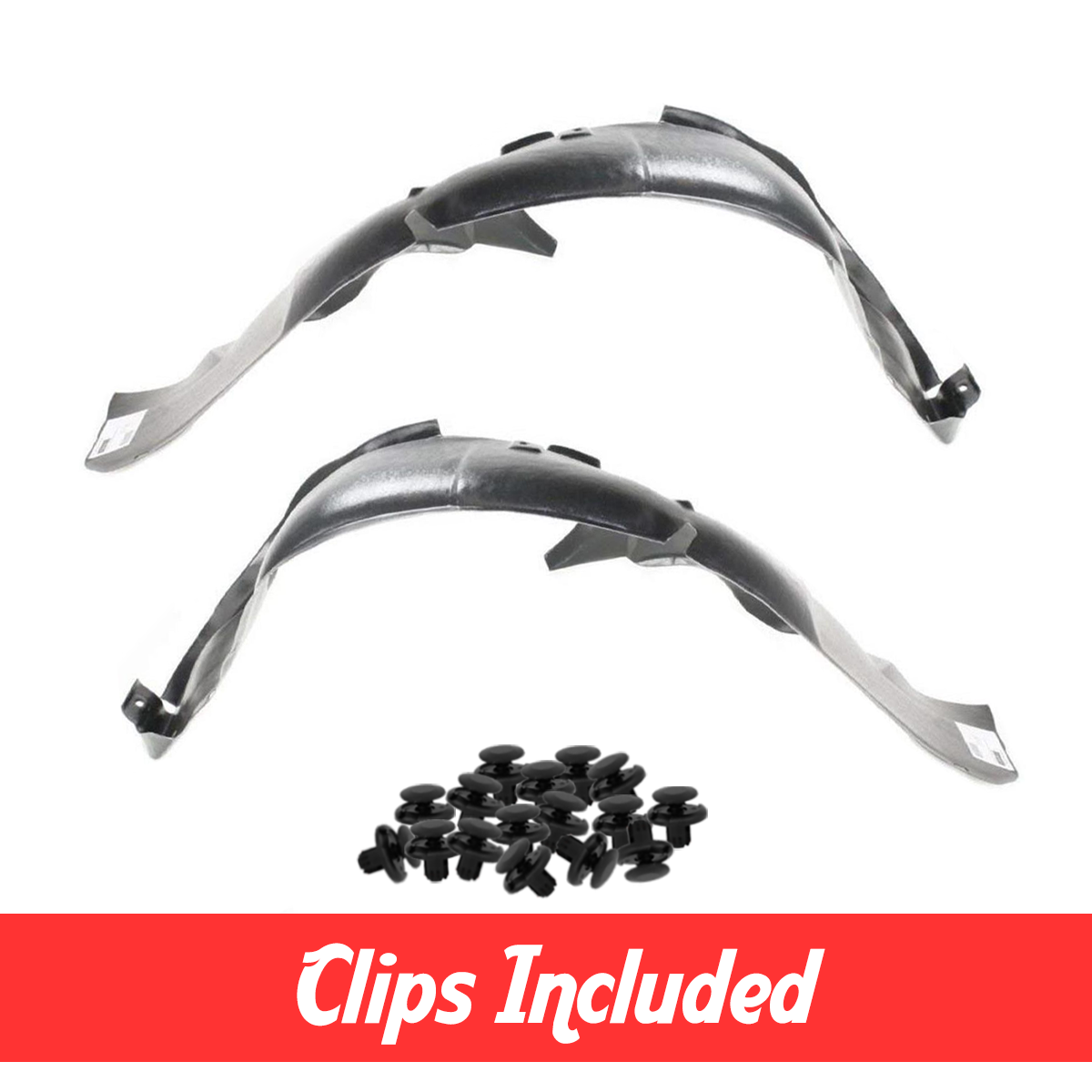 Front Driver & Passenger Side Fender Liner Set w/ Clips For 2000-2005 Dodge Neon
