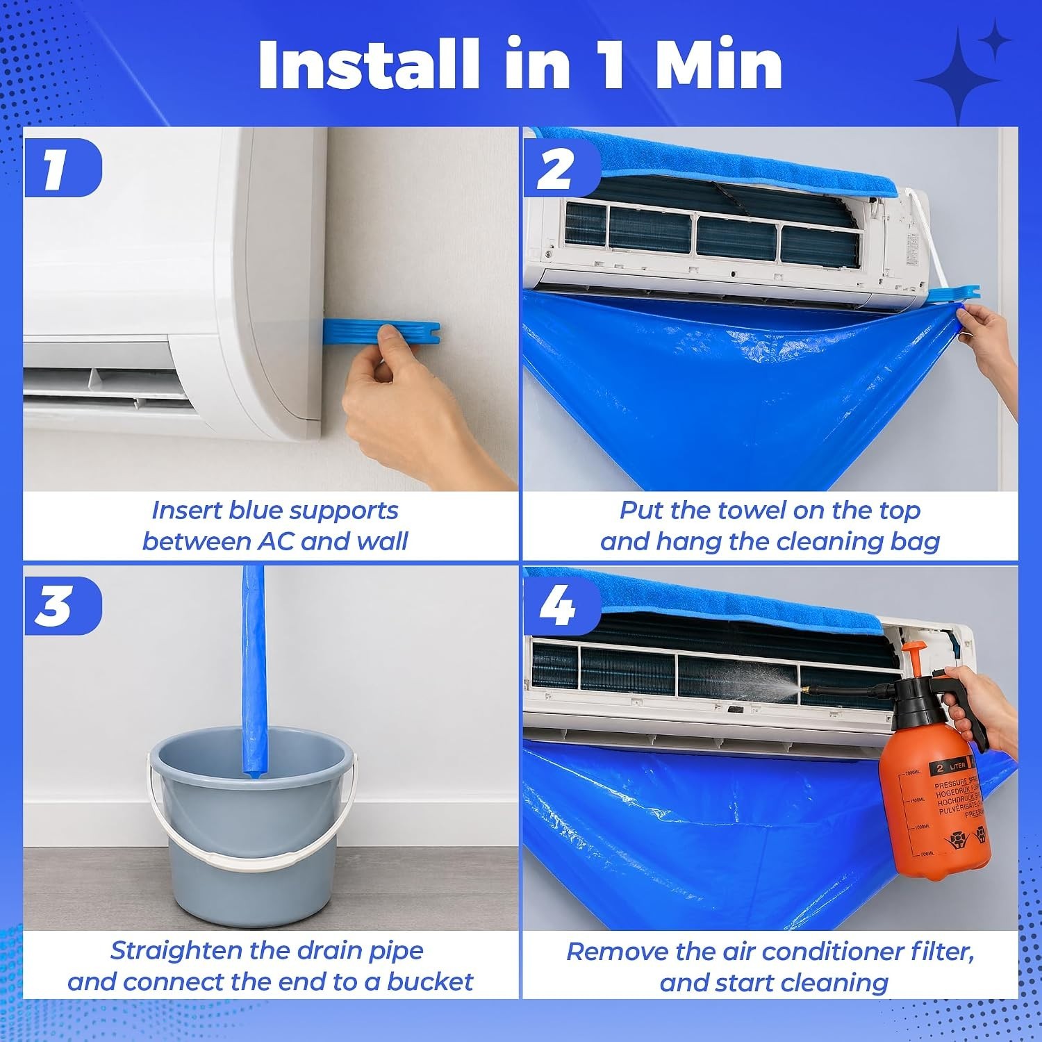 Mini Split Cleaning Kit: Waterproof Mini Split Cleaning Bag with 2L Rotatable...