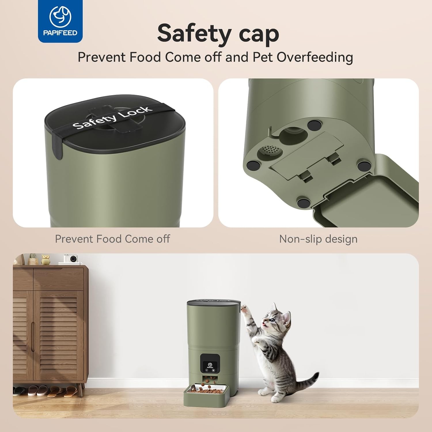 PAPIFEED Automatic Cat Feeder Upgrade, WiFi Pet Feeder with APP Control for Remo