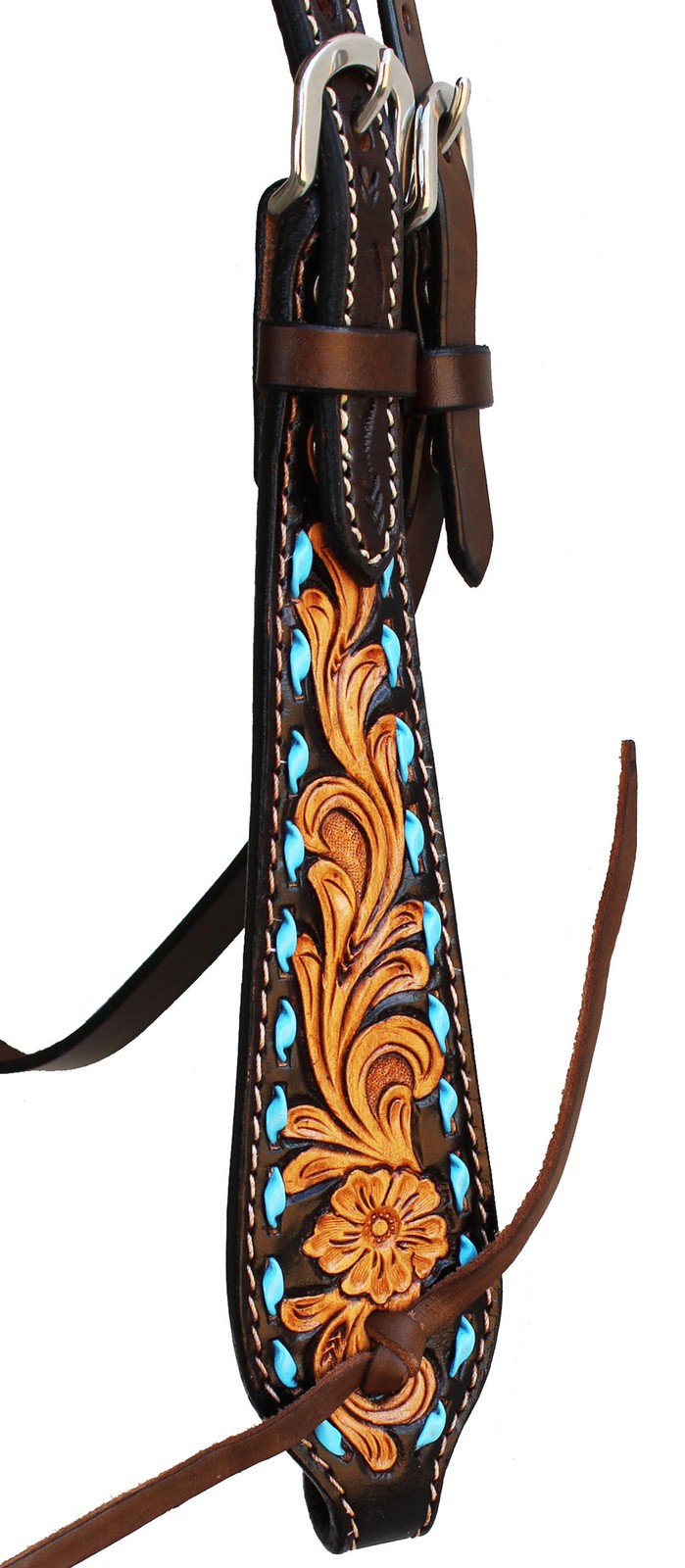 Horse Western Tack Tooled Browband Leather Bridle Headstall 78HR24HB