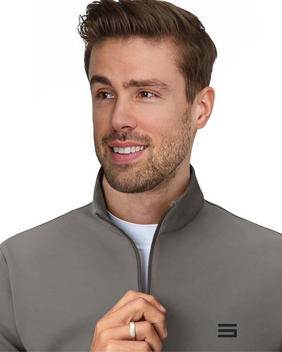 L Three Sixty Six Men's Therma Quarter Zip Pullover 1/4 Zip Sweater