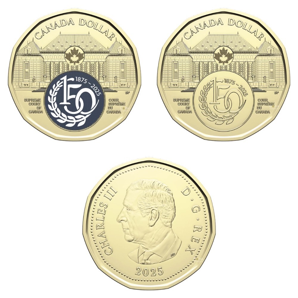 New Release! 2025 Supreme Court $1 Loonie Non & Colour - 2 Coin Set