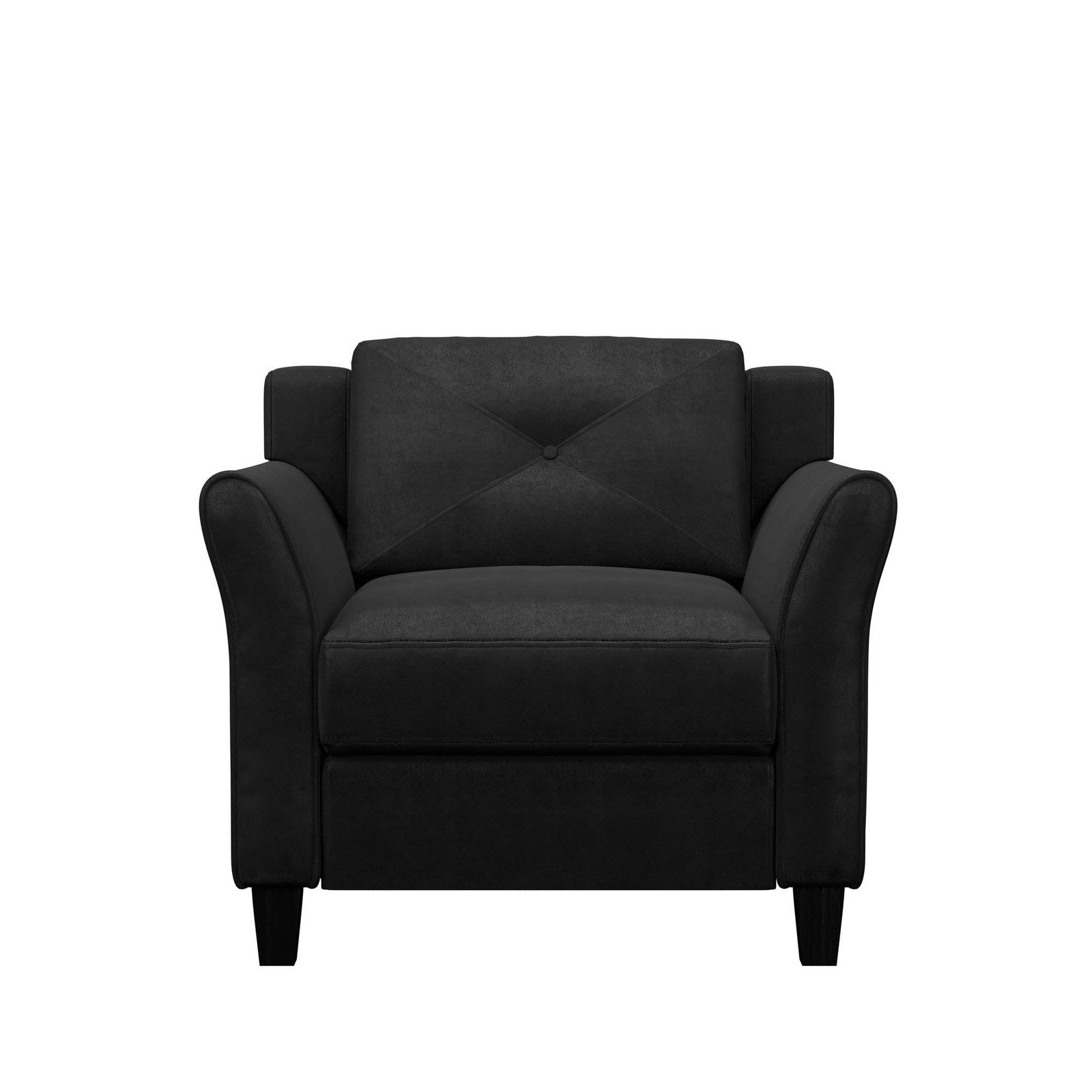Taryn Club Chair Accent Chair Living Room Single Sofa Padded Seat, Black Fabric