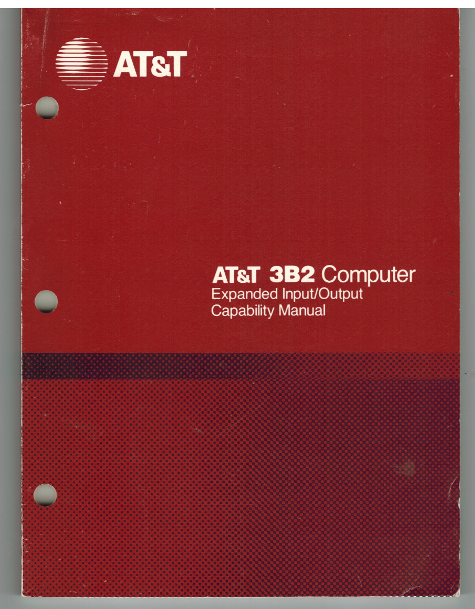 AT&T 3B2 Computer Expanded Input/Output Capability Manual (1985) Original Vintag