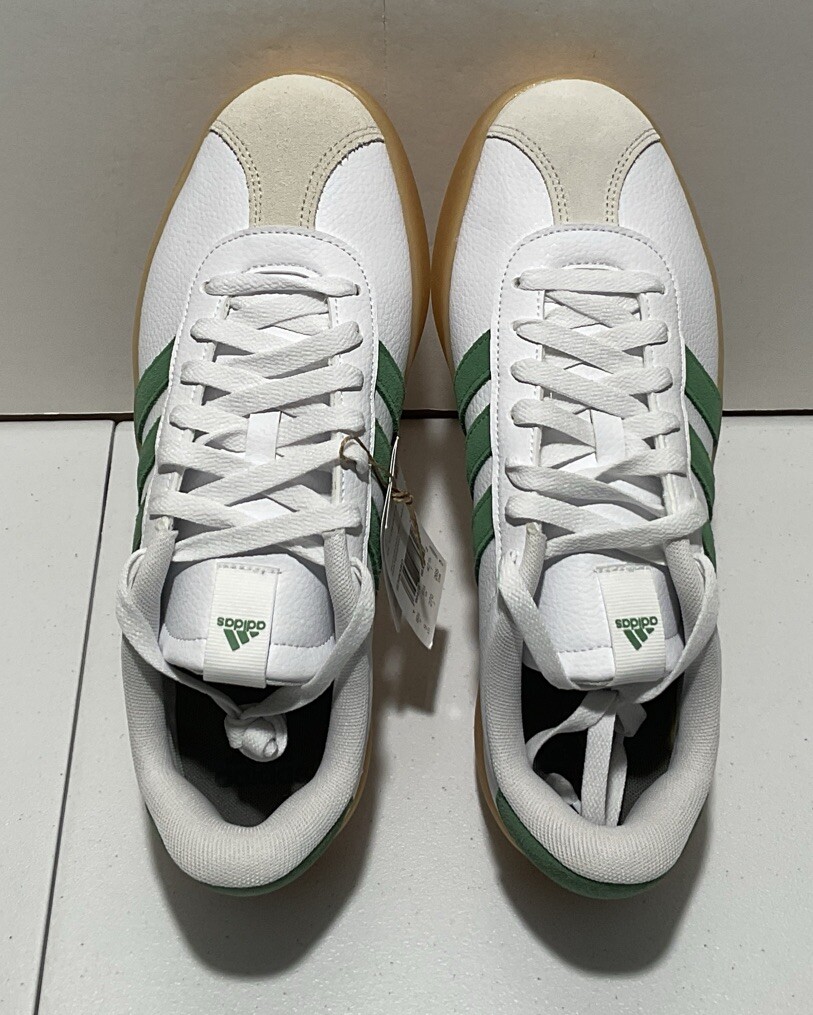 Adidas VL Court 3.0 Skateboarding Shoes ID9080 White/ Green Sz 9