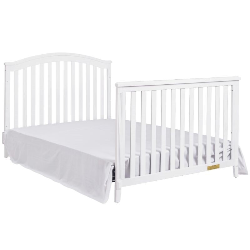 AFG Baby Furniture Kali II 4-in-1 Convertible Crib with Toddler Guardrail White