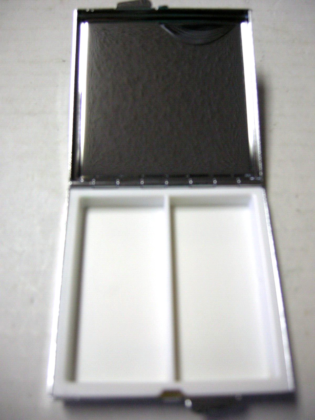 Pill Box By Denco, 2 Compartments W/Mirror, Red, Brand New