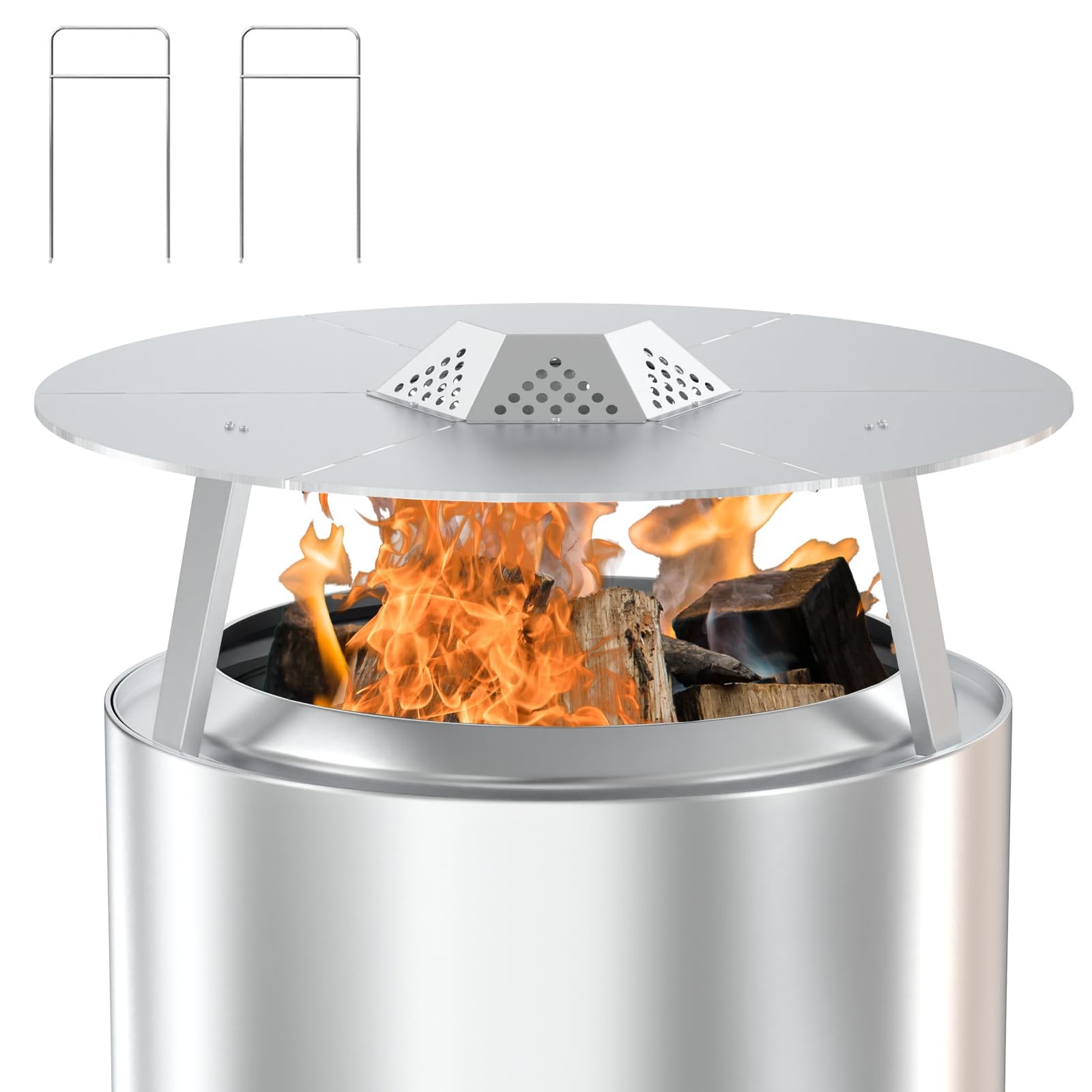 Heat Deflector for Solo Stove Yukon 27'', Deflector with Carrying Hook Handle...