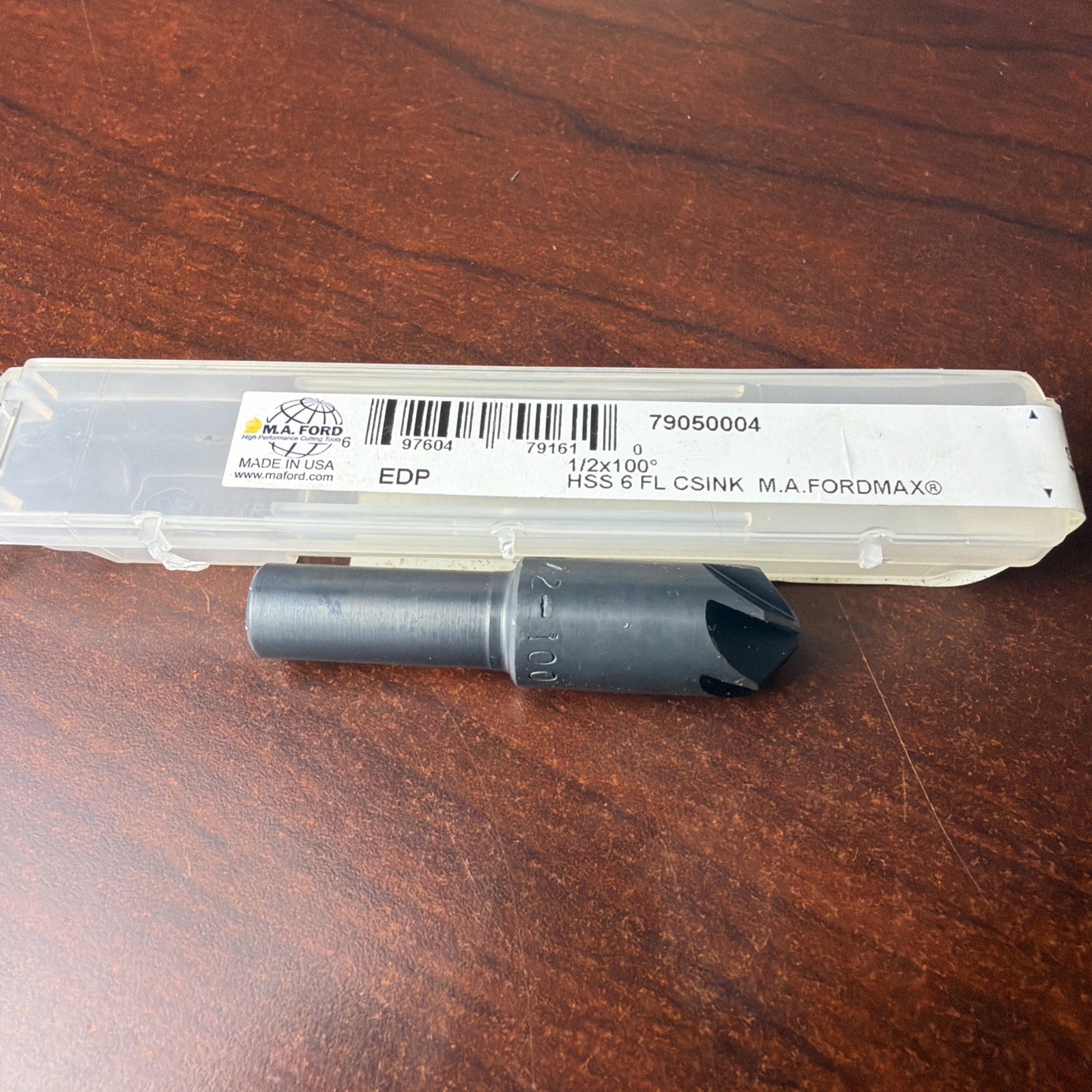 M.A. Ford 79050004 Countersink, 1/2" x 100°, 6FL, 3/8" Shank, 2" OAL, HSS, New