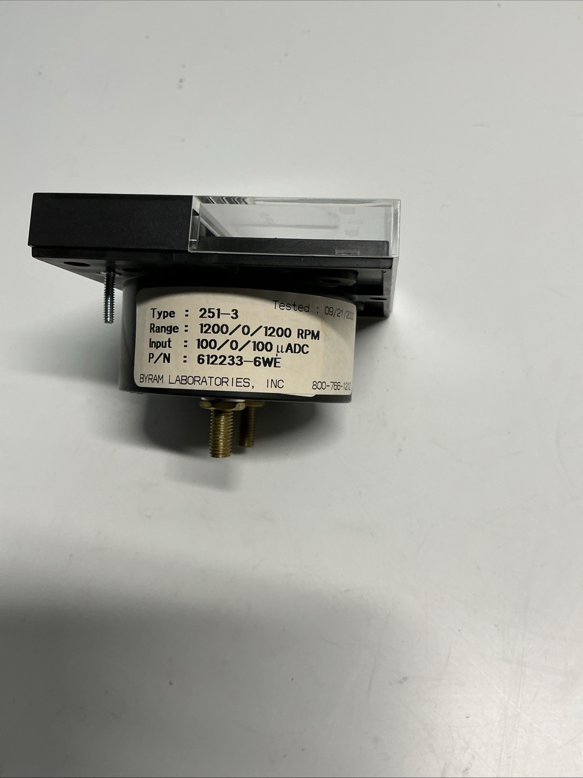 Yokogawa 612233-6WE Analog RPM Panel Meter 1200 RPM Gauge AC-378