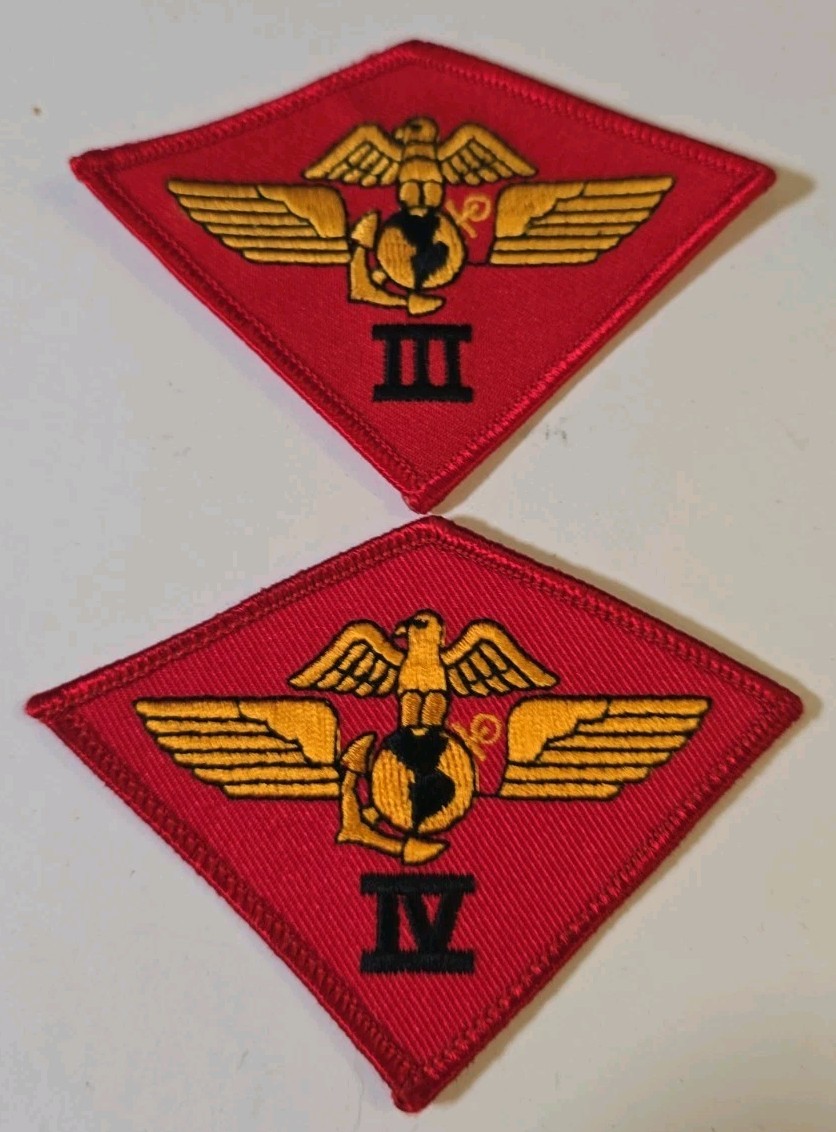 US Marine Corps 3rd 4th MAW Patches Lot Red Diamond III IV Marine Aviation Wing