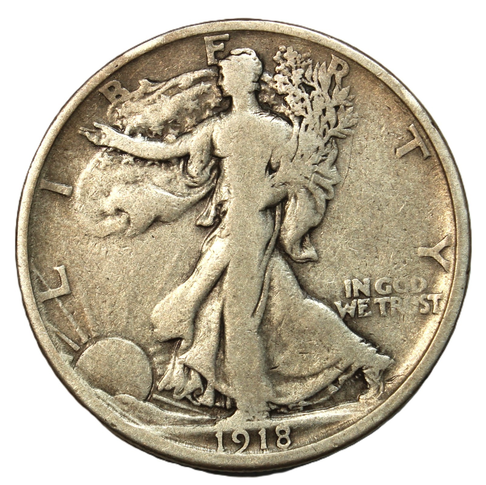 1918-S 50C Walking Liberty Half Dollar - Choice VF-SMH 1507