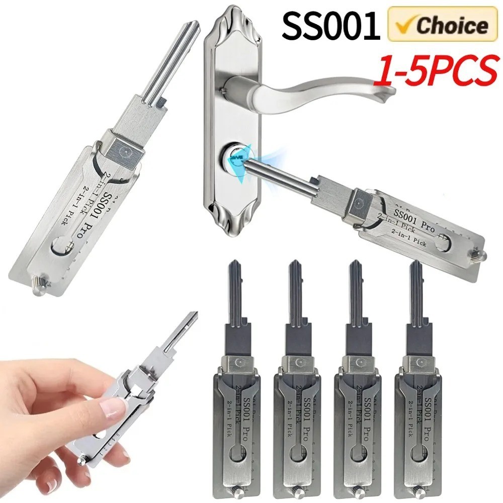 2-in-1 SS001 PRO Key Decoder Locksmith Tool Stainless Steel Lock Repair Kit