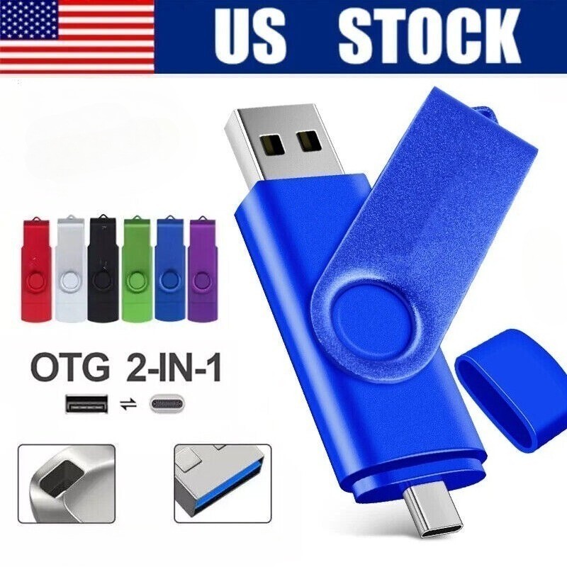 TYPE-C OTG 2 in 1 USB Memory Photo Stick Flash Pen Drive Phone Laptop PC Mac