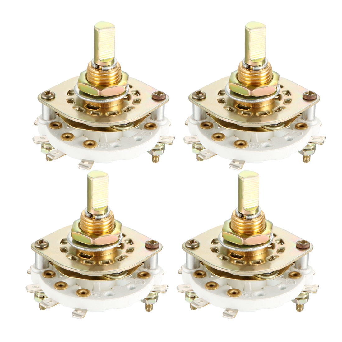4 x 2P3T 2 Pole 3 Position Selectable Single Deck Bands Channel Rotary Switch