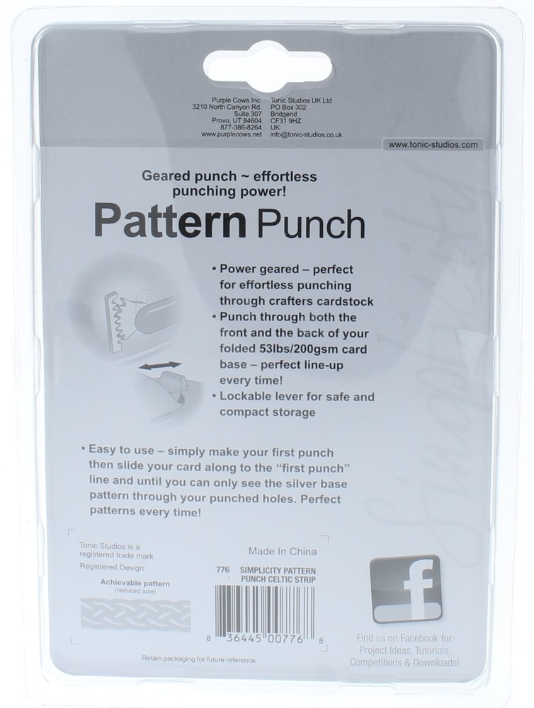 Tonic Studios Simplicity Pattern Paper Punch Celtic Strip Border Knot