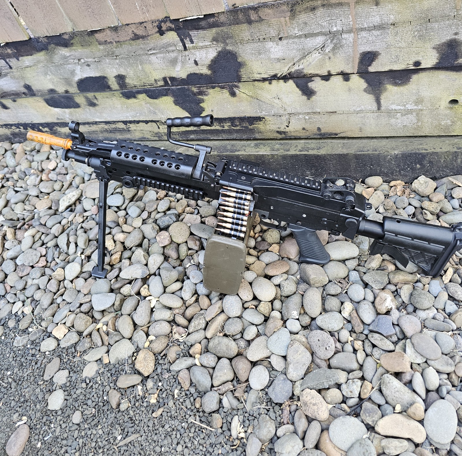 Rare Airsoft G&P M249/MK46  Full Metal LMG AEG