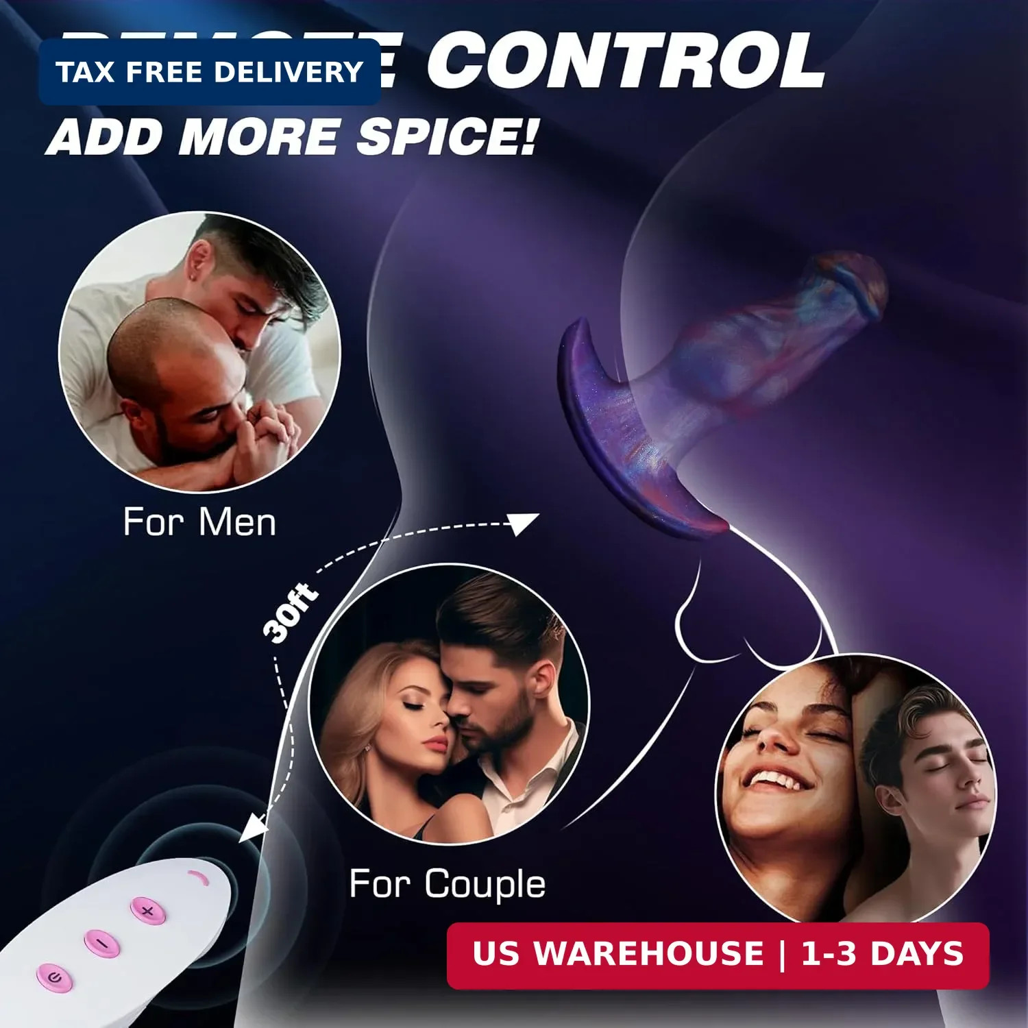 Vibrating Butt Plug Knot Dildo - Large Buttplug Huge Anal Plug Vibrator