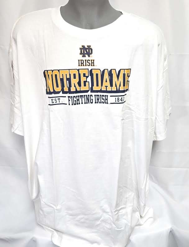 Mens Fanatics Notre Dame Fighting Irish NCAA White Big & Tall Tee Shirt