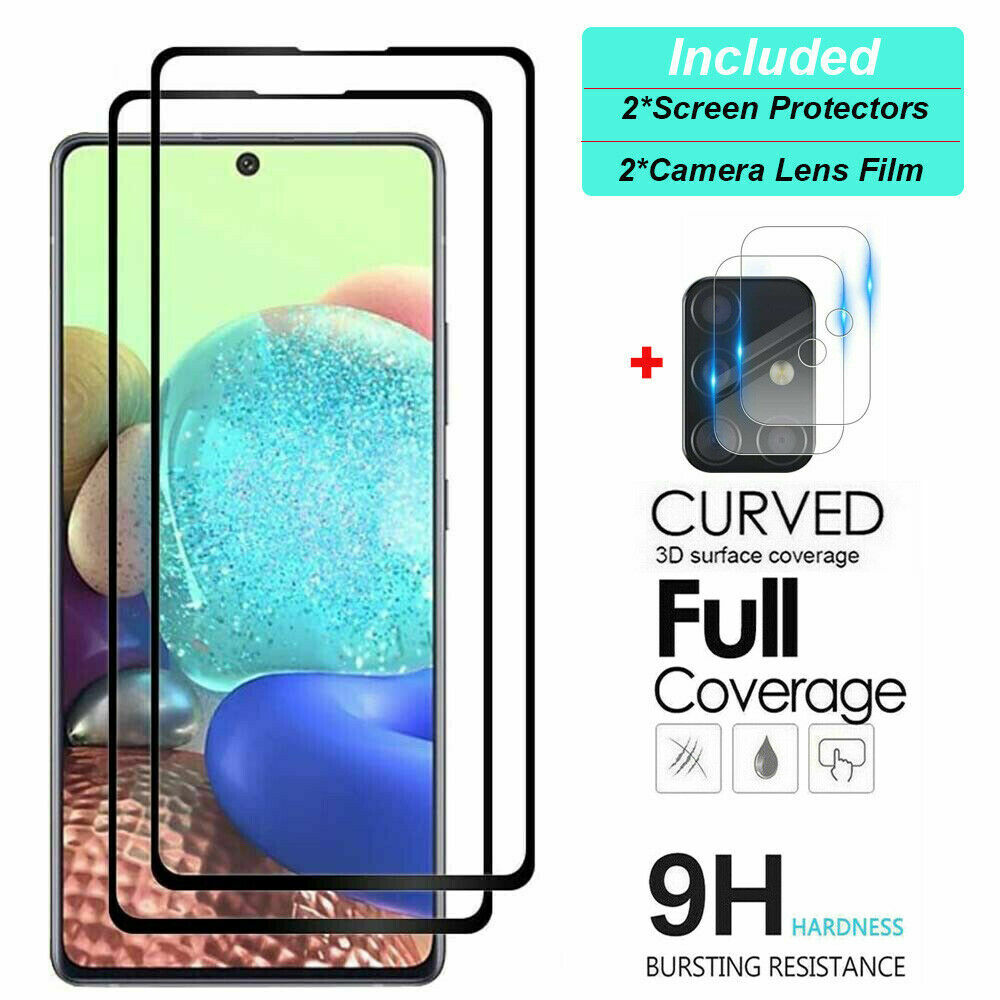 For Samsung Galaxy A51 A71 5G Tempered Glass Screen Protector + Camera Lens Film