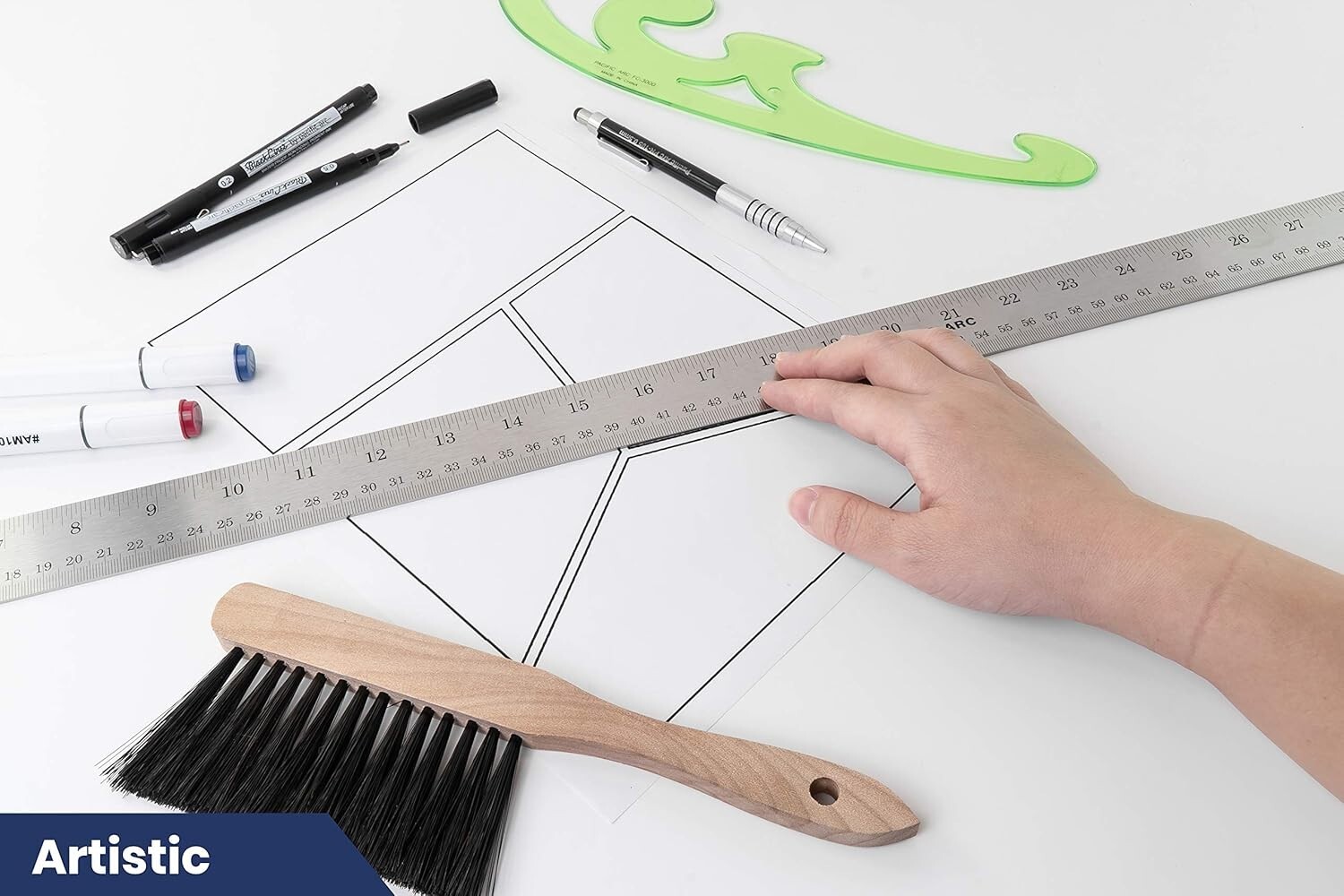Durable 36-Inch Architect Ruler with Acid-Etched Markings & Conversion Chart