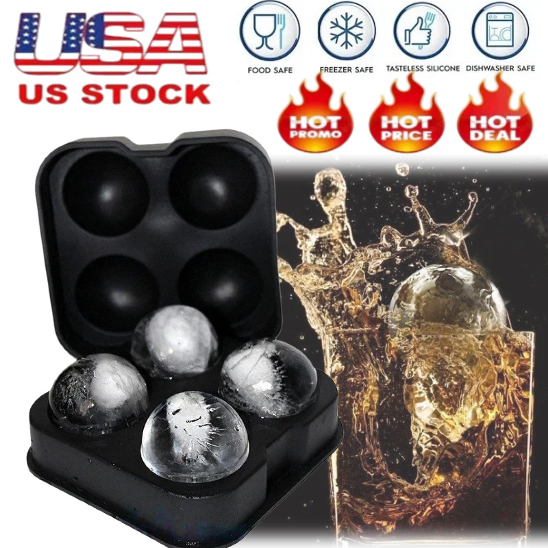 ICE Balls Maker Round Sphere Tray Mold Cube Whiskey Ball Food Grade Silicone US