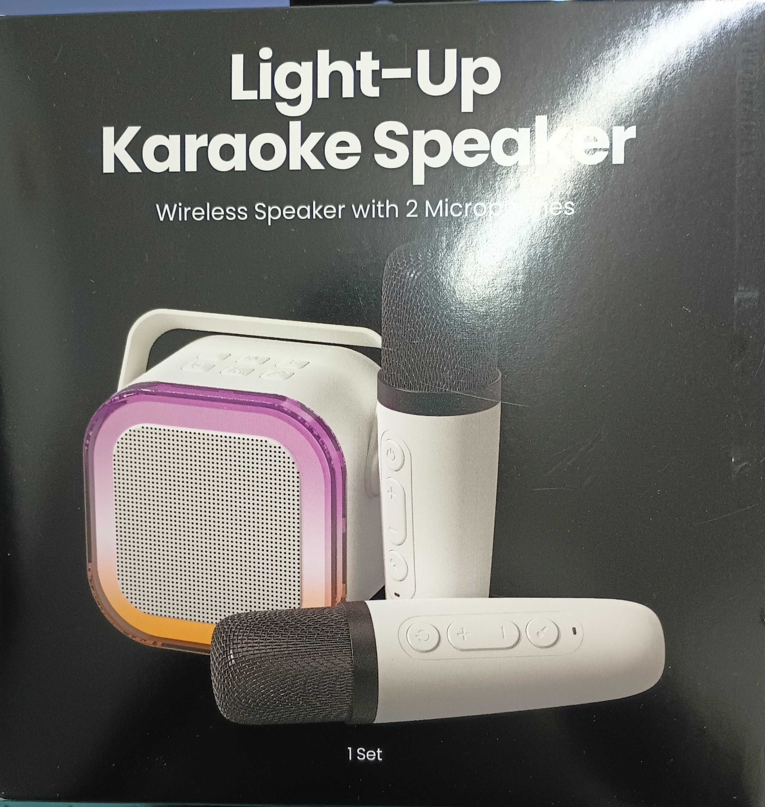 GEMS Portable Karaoke Speaker with Microphones -Black