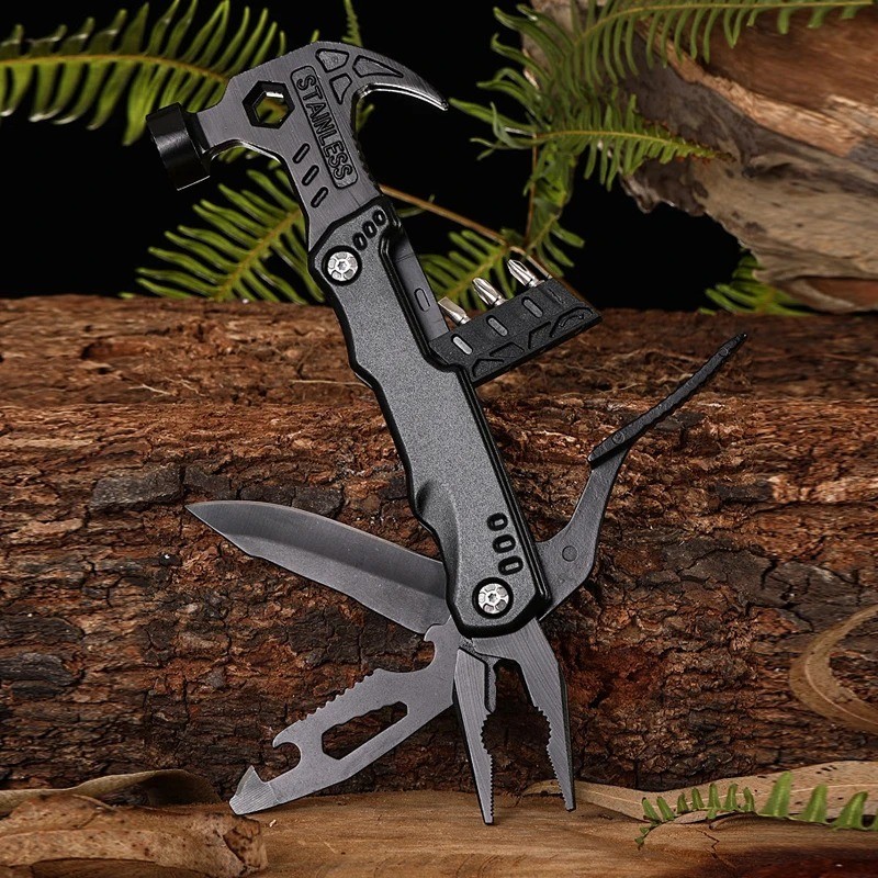 Multifunction Folding Pliers Multitool Claw Hammer Wrench EDC Tool With Sheath